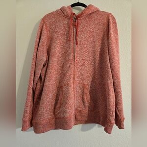 Sonoma Life + Style Women's Full Zip Long Sleeve Pocket Hoodie - Size 1X - Red